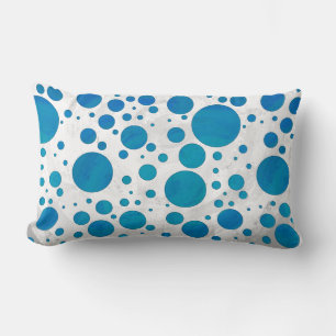 Coussin Rectangle Pois bleu océan