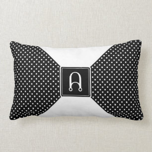 Coussin Rectangle Pois et blanc de monogramme