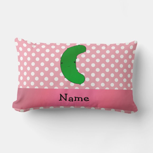 Coussin Rectangle Pois nommé personnalisé de rose de conserves au (Recto)