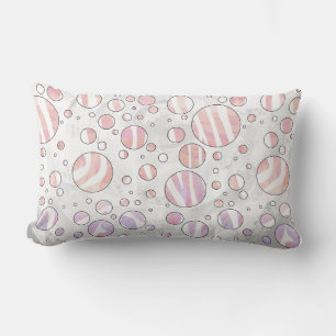 Coussin Rectangle Pois rose et blanc Zebra