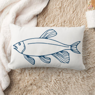 Coussin Rectangle Poisson bleu Turquoise élégant - Thème marin / 