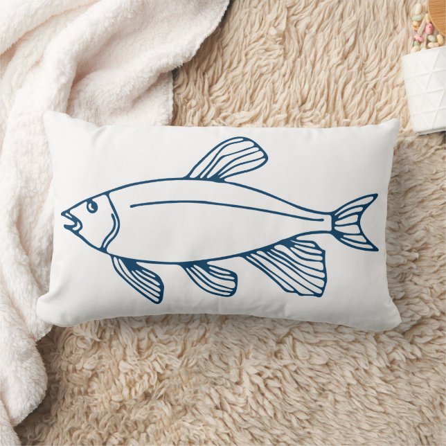Coussin Rectangle Poisson bleu Turquoise élégant - Thème marin / mar (Couverture)