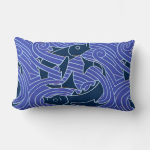 Coussin Rectangle Poisson Gras Baignade Océan Bleu Pêche