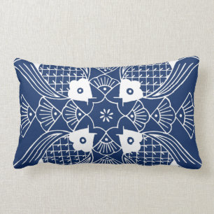 Coussin Rectangle Poisson sous-marin avec Arrière - plan bleu