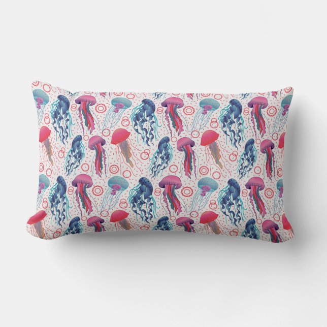 Coussin Rectangle Poissons de gelée colorée (Recto)