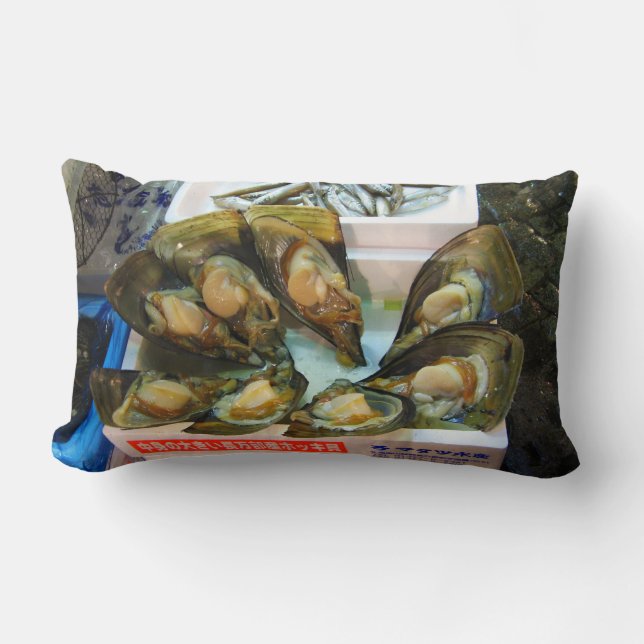 Coussin Rectangle Poissons de moules géantes Tsukiji, Tokyo, Japon (Recto)