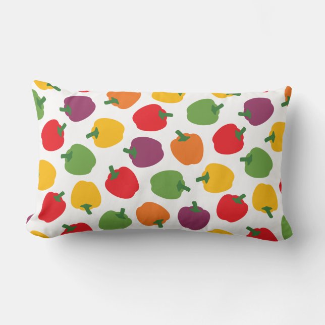 Coussin Rectangle Poivrons Bell colorés (Recto)
