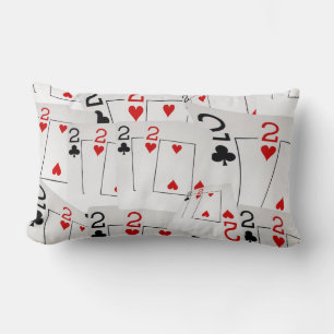 Coussin Rectangle Poker, Deux Dans Un Motif Couché, Lumbar Cushion.