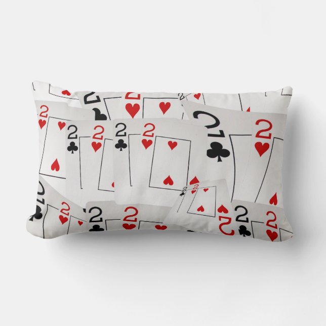 Coussin Rectangle Poker, Deux Dans Un Motif Couché, Lumbar Cushion. (Recto)
