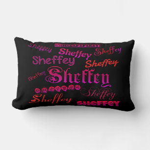 Coussin Rectangle Polices Sheffey - rose et rouge