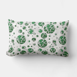 Coussin Rectangle Polis Dot Vache vert et blanc Impression