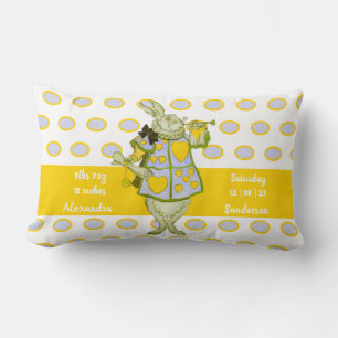 Coussin Rectangle Polka de lapin gris Turquoise bleu statistiques de