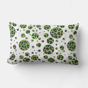 Coussin Rectangle Polka Dot Leopard noir et vert