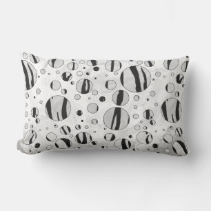 Coussin Rectangle Polka Dot Tiger noir et blanc