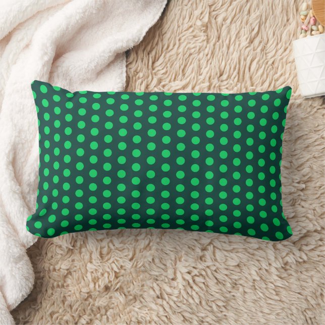 Coussin Rectangle Polka Point Spots Emerald tons verts (Couverture)