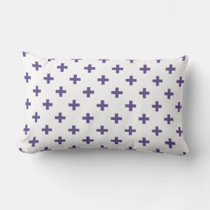 Coussin Rectangle Polka ultra violette croise sur blanc