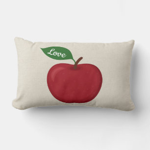 Coussin Rectangle Pomme rouge de Bourgogne Amour Tan / Crème / Gris