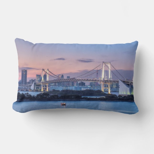 Coussin Rectangle Pont arc-en-ciel au crépuscule (Recto)