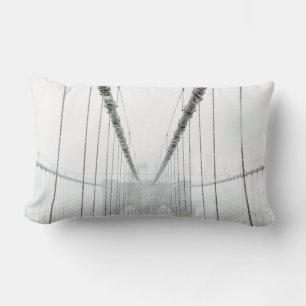Coussin Rectangle Pont de Brooklyn noir et blanc