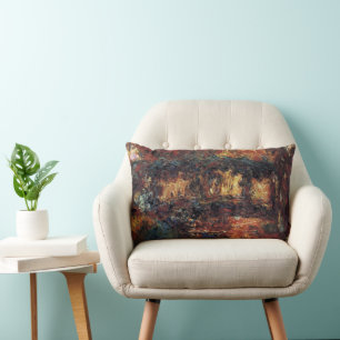 Coussin Rectangle Pont Japonais par Claude Monet, Beaux-Arts Vintage