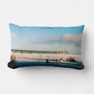Coussin Rectangle Pont Mackinac hiver