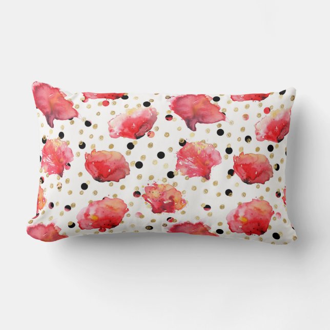 Coussin Rectangle Poppies et Pois (Recto)