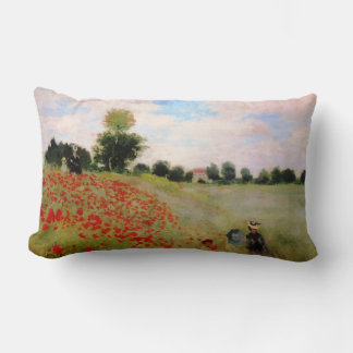 Coussin Rectangle Poppies rouges par Monet - Poppy Field Parasol Fem