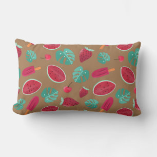 Coussin Rectangle Popsicle, cerise, fraise et pastèque