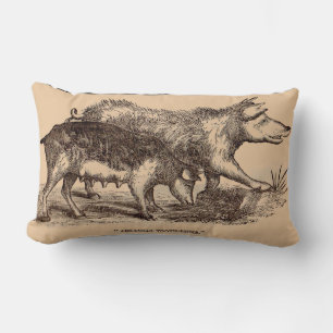 Coussin Rectangle Porcs posters de animaux de ferme du 19e siècle