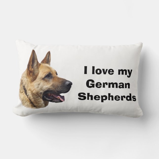 Coussin Rectangle Portrait alsacien de chien de berger allemand (Recto)
