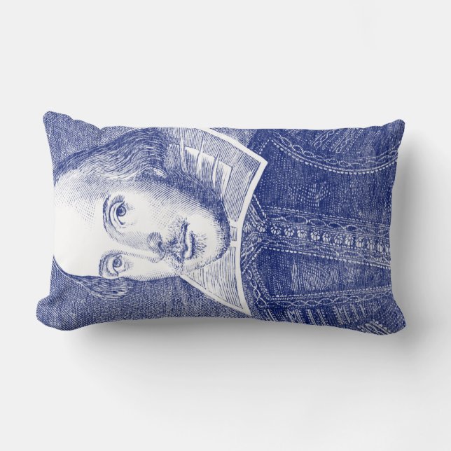 Coussin Rectangle Portrait de William Shakespeare issu du Premier Fo (Recto)