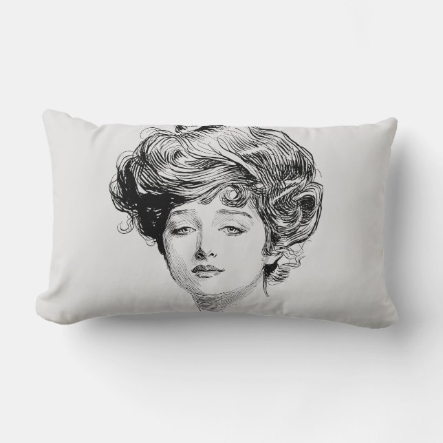 Coussin Rectangle Portrait d'une fille de Gibson, 1900 (Recto)