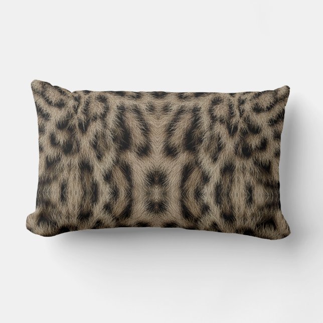 Coussin Rectangle Poster de animal de Motif du Leopard de neige exot (Recto)