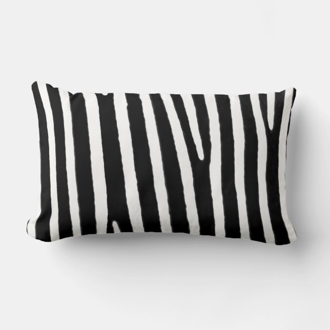 Coussin Rectangle Poster de animal Zèbre, Grandes  noir et blanc. (Recto)