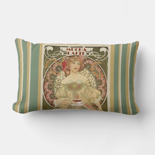 Coussin Rectangle Poster vintage de café (Recto)