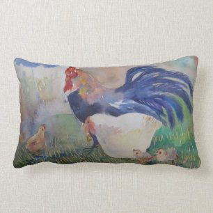 Coussin Rectangle Poulet et citation