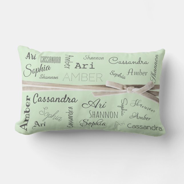 Coussin Rectangle Pour grand-mère | Collage de noms de petits-enfant (Recto)