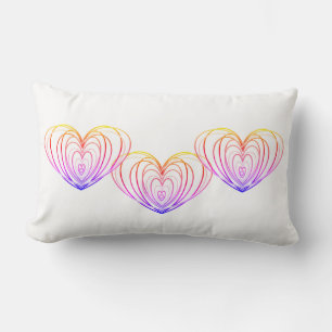Coussin Rectangle Pour la Saint-Valentin Cœurs Devant et Derrière Bl