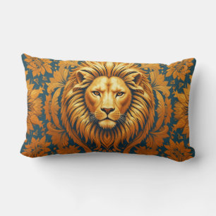 Coussin Rectangle Poussin Lion Fleur 33 x 53 Coton