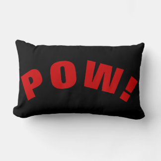 Coussin Rectangle Pow rouge noir blanc ! Comic Graphic Retro Vintage