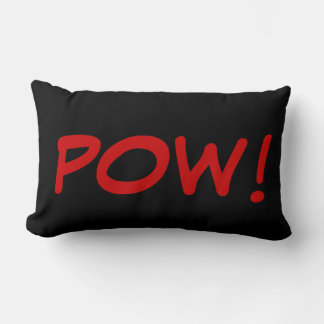 Coussin Rectangle Pow rouge noir blanc ! Comic Graphic Retro Vintage