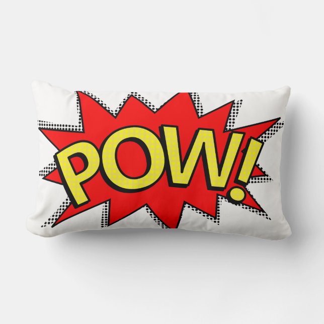 Coussin Rectangle  POW ! - Superhero Comics Book Red/Yellow Bubble (Recto)