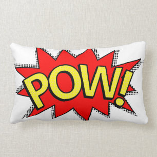 Coussin Rectangle  POW ! - Superhero Comics Book Red/Yellow Bubble