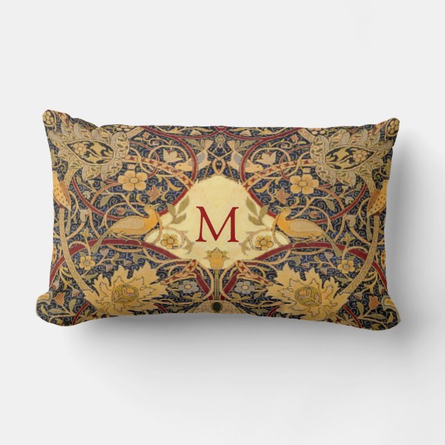 Coussin Rectangle Pré Raphaelite Wm. MONOGRAMME PERSONNALISABLE Morr (Recto)