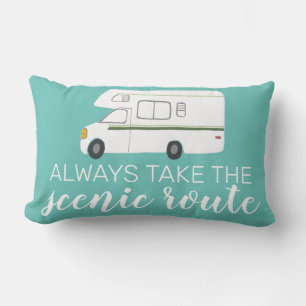 Coussin Rectangle PRENEZ TOUJOURS LA ROUTE PITTORESQUE RVing