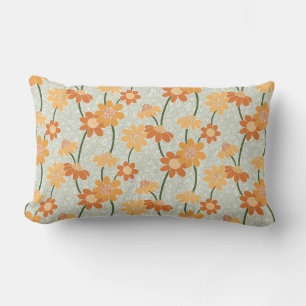 Coussin Rectangle Pretty retro muted 1970 s flowers