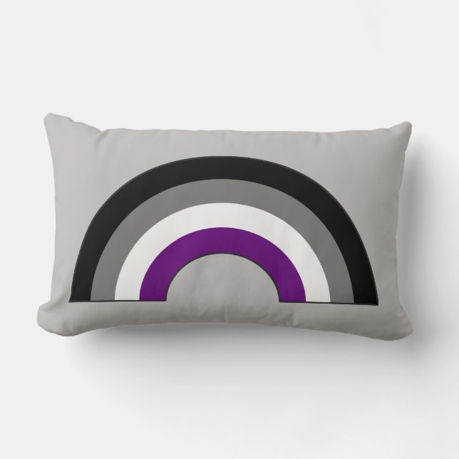 Coussin Rectangle Pride sexuelle Arc en ciel + As | Demi | Gris (Recto)