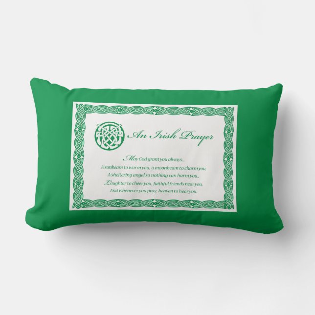 Coussin Rectangle Prière celtique Saint Patrick's Day (Recto)