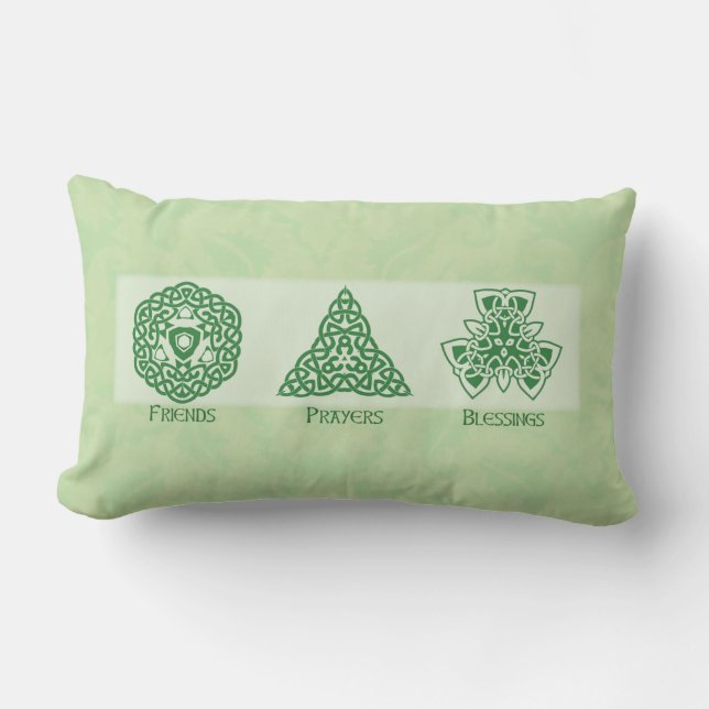 Coussin Rectangle Prière et bénédictions d'amis religieux irlandais (Recto)