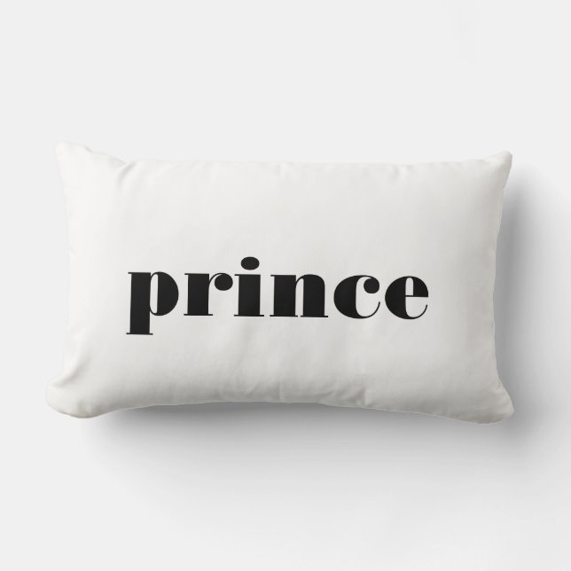 Coussin Rectangle Prince typographie pour lui chambre à coucher déco (Recto)